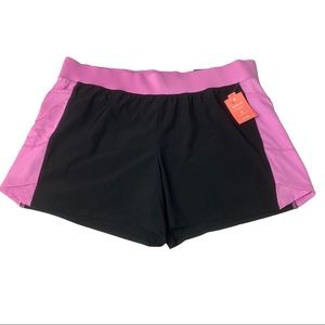 Tek Gear Dry Tek Womens Mid Rise Workout Stretch Shorts Black Pink 2X
